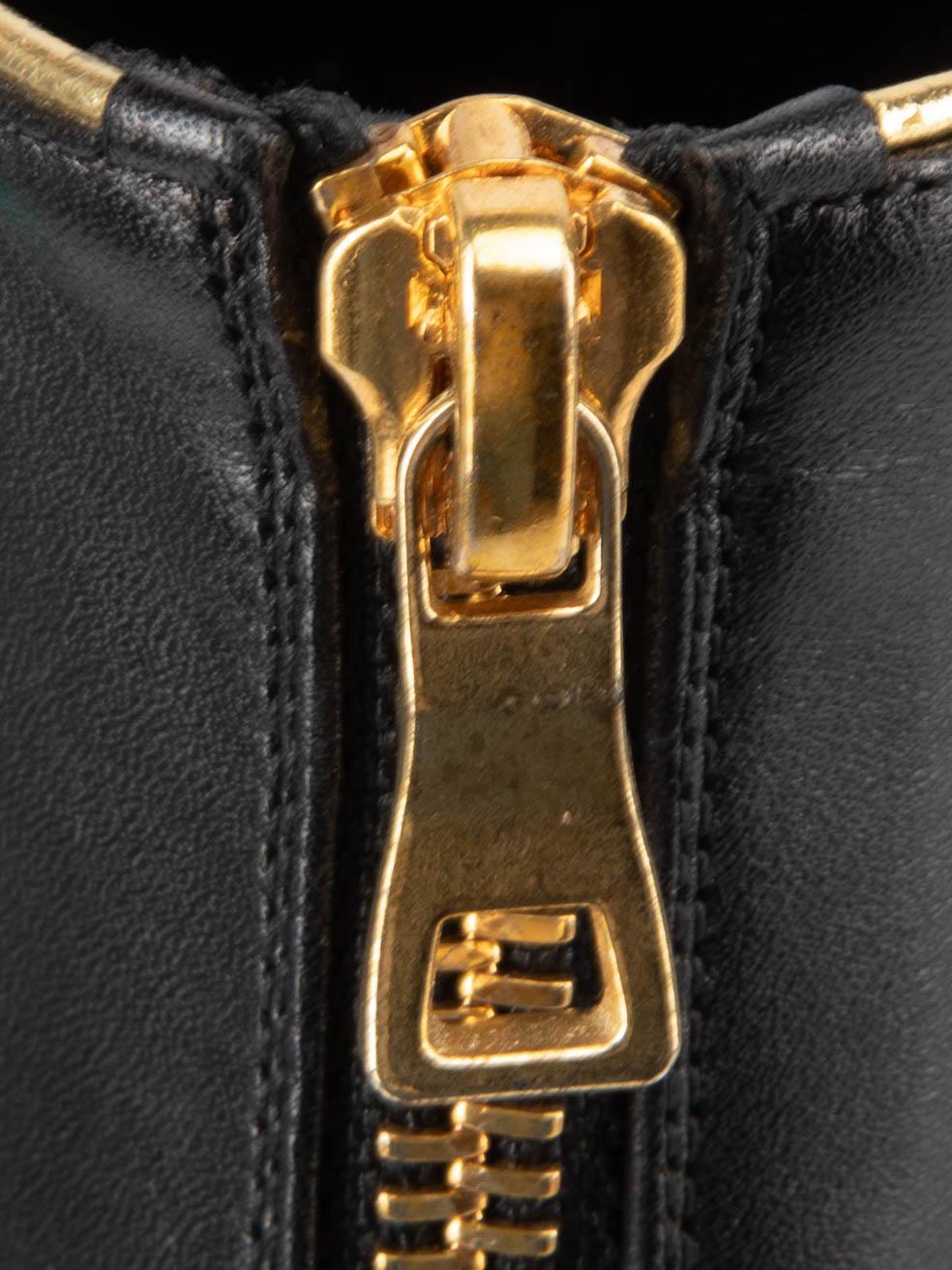 Balmain Black Military Heeled Boots Size IT 37 For Sale 3