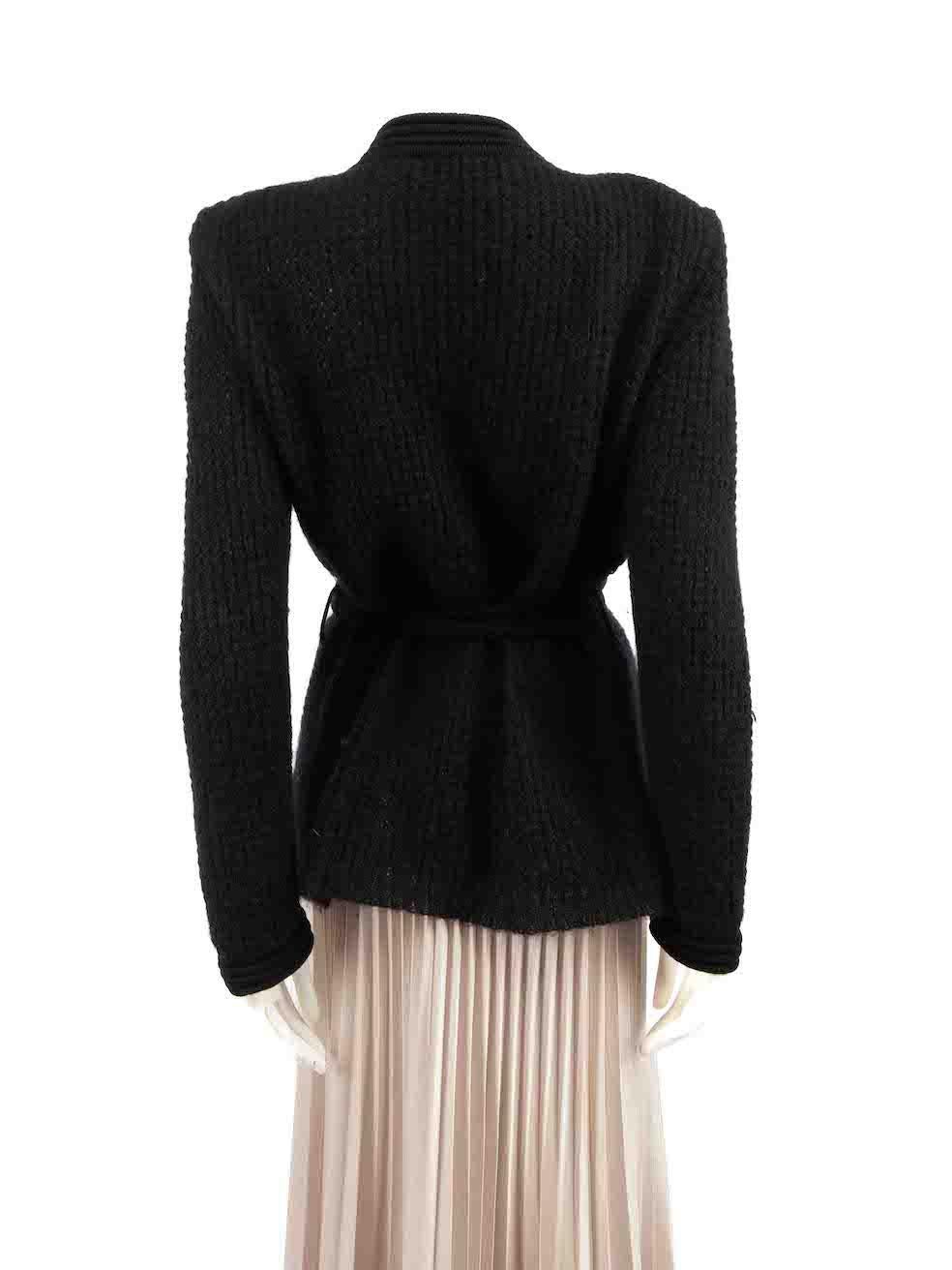 Balmain Black Mohair Knit Cardigan Size L In Good Condition For Sale In London, GB