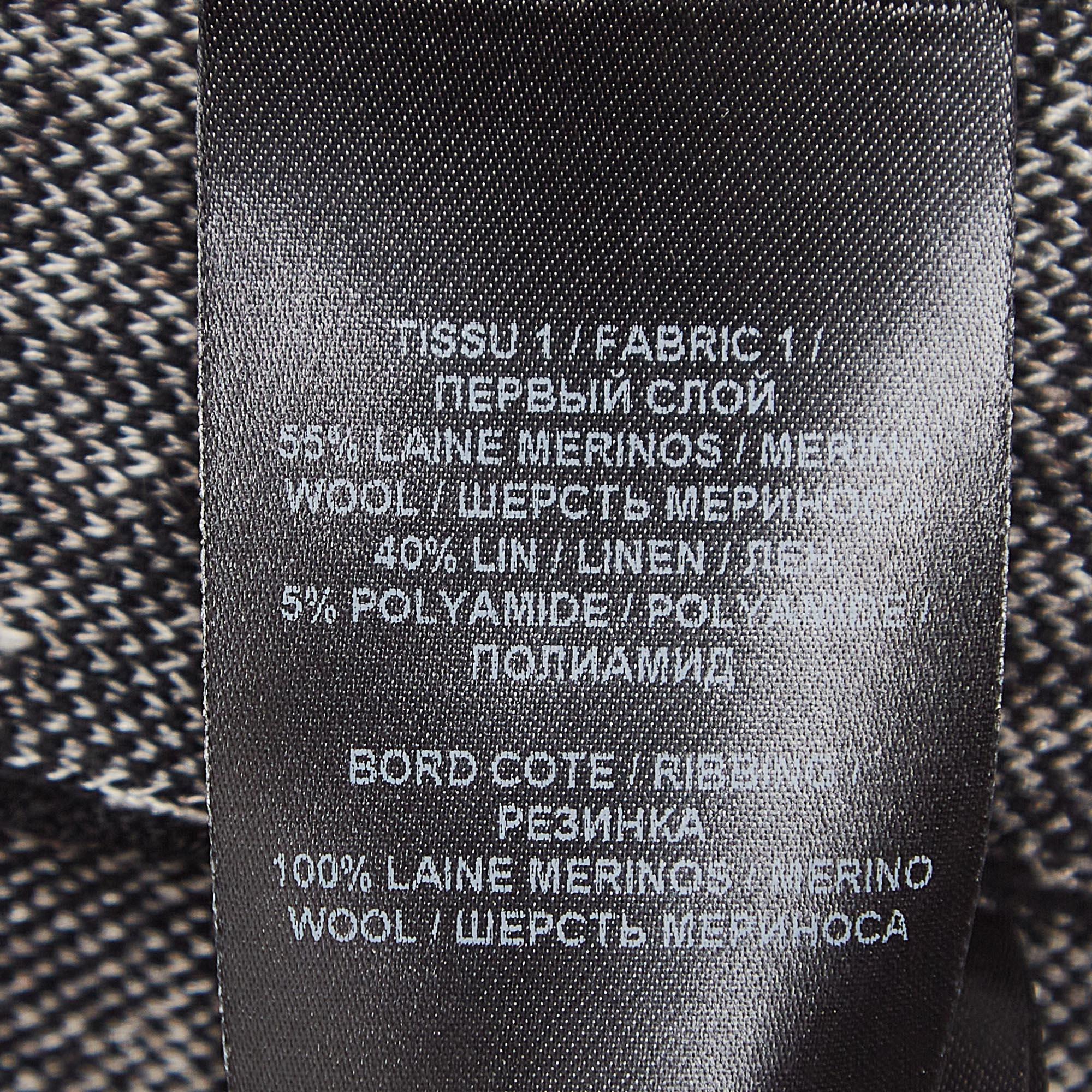 Cardigan à ceinture Balmain Black Monogram Jacquard Knit S Pour femmes en vente