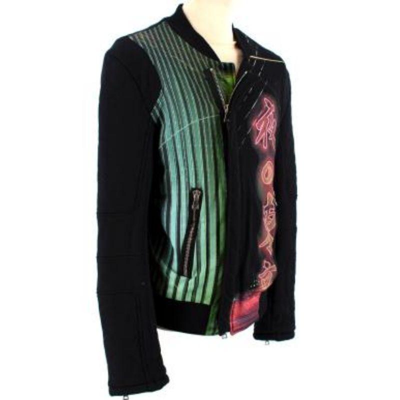 Balmain Black Neon Lights Asymmetric Jacket In Good Condition For Sale In London, GB