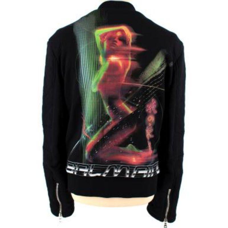 Men's Balmain Black Neon Lights Asymmetric Jacket For Sale