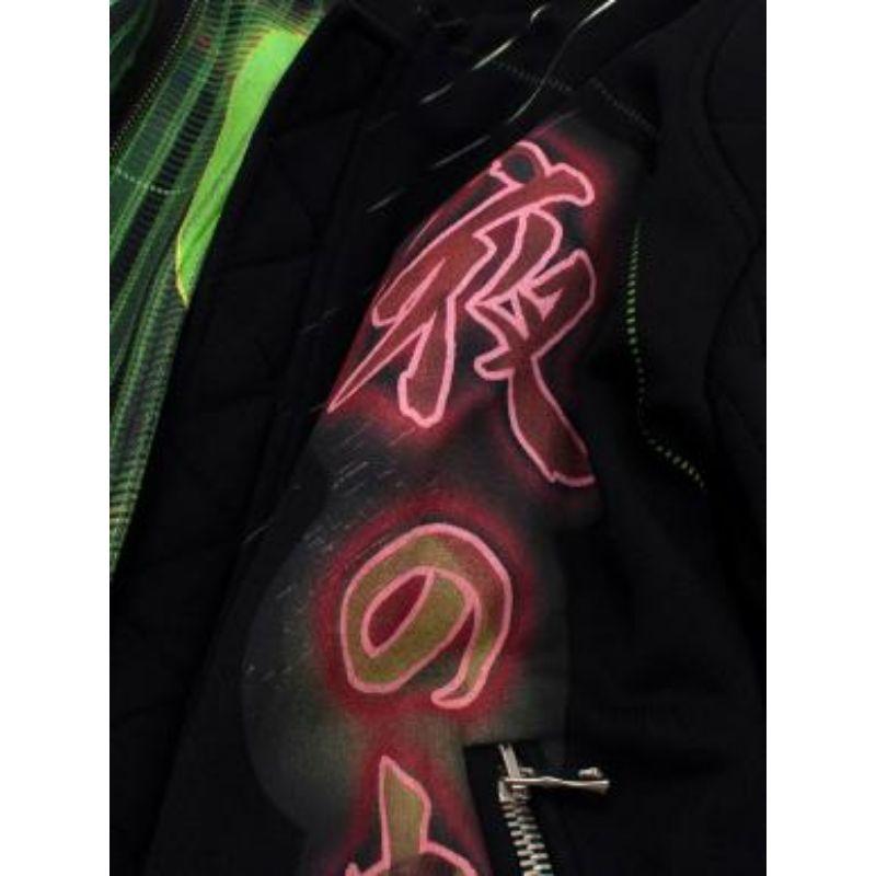 Balmain Black Neon Lights Asymmetric Jacket For Sale 1
