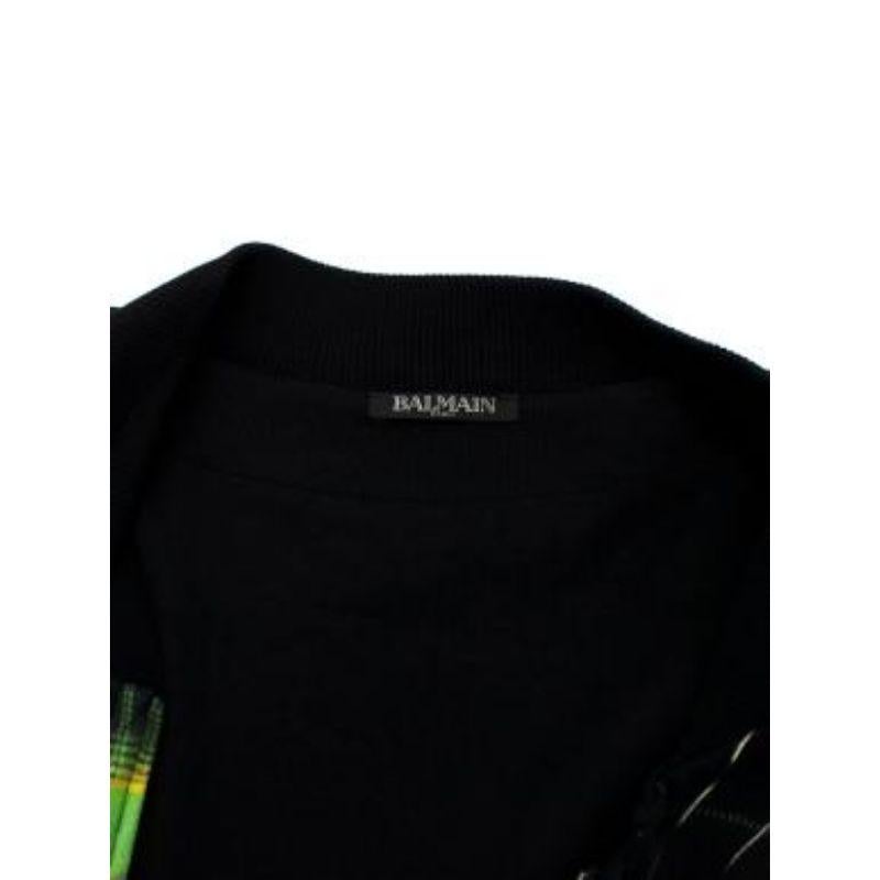 Balmain Black Neon Lights Asymmetric Jacket For Sale 2