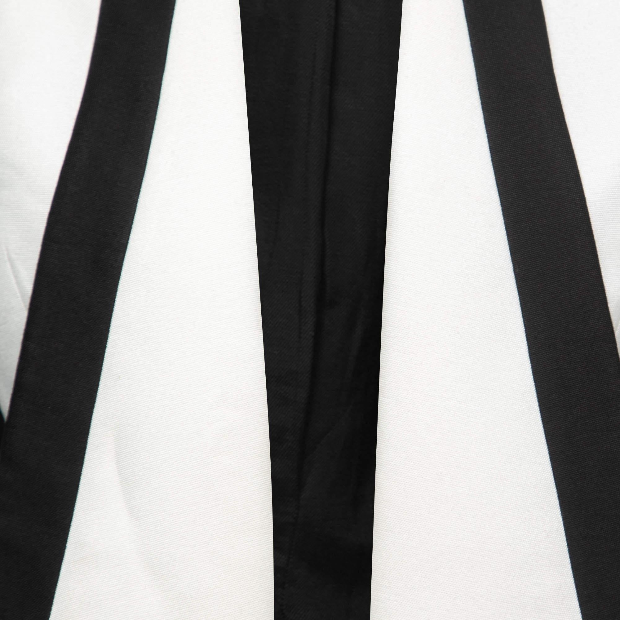 Balmain Black/Off White Silk Blend Open Front Blazer M In Good Condition In Dubai, Al Qouz 2