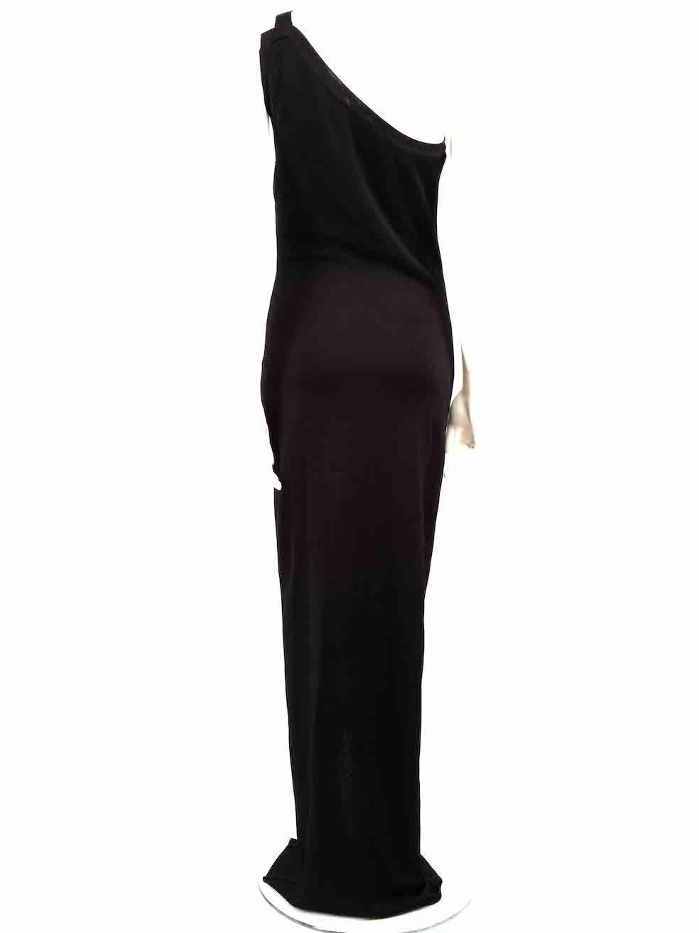 Balmain Black One-Shoulder Eyelet Maxi Dress Size L In Excellent Condition In London, GB