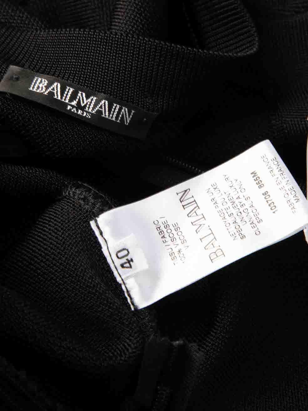 Balmain Black One-Shoulder Eyelet Maxi Dress Size L 2