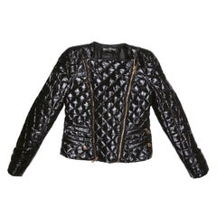 Used BALMAIN Black Perfecto Down Jacket Size 38FR
