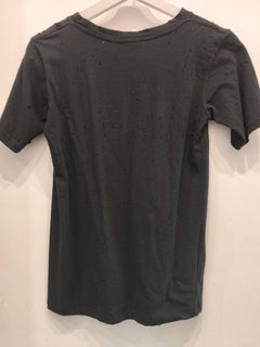 Balmain Contemporary Black Perforated Cotton T-Shirt Size Small Unisex