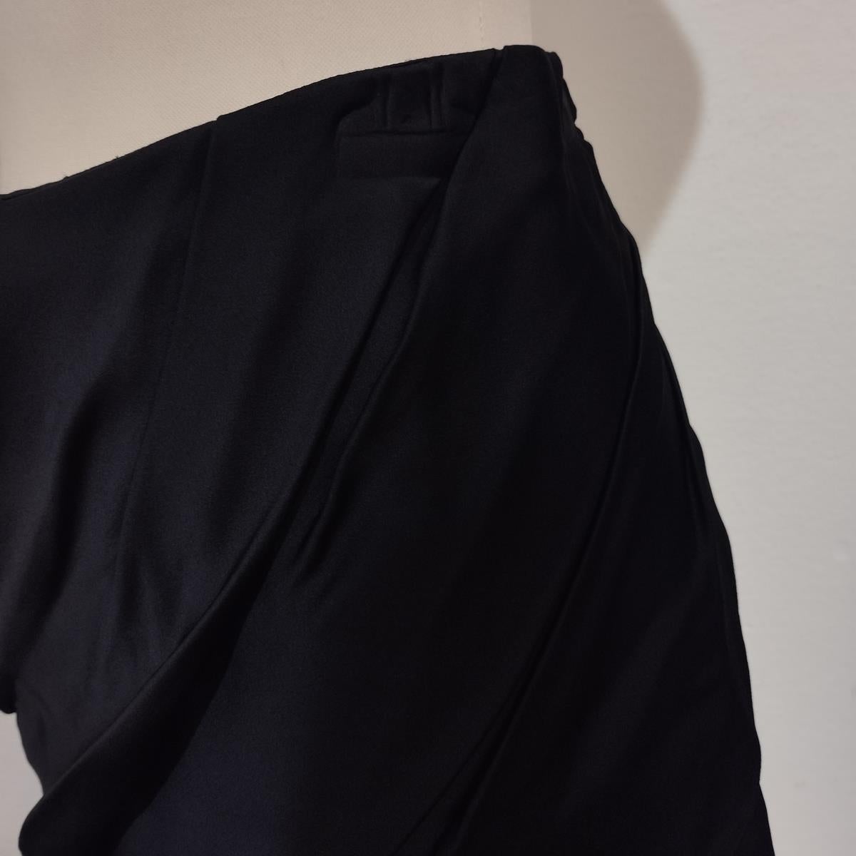 Balmain Black Plissé Skirt FR 38 / IT 42 For Sale 1