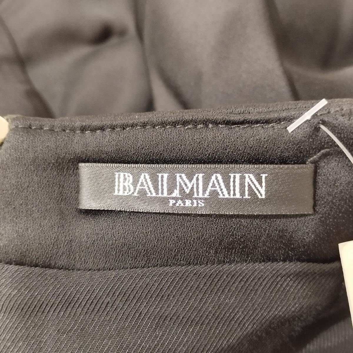 Balmain Black Plissé Skirt FR 38 / IT 42 For Sale 2