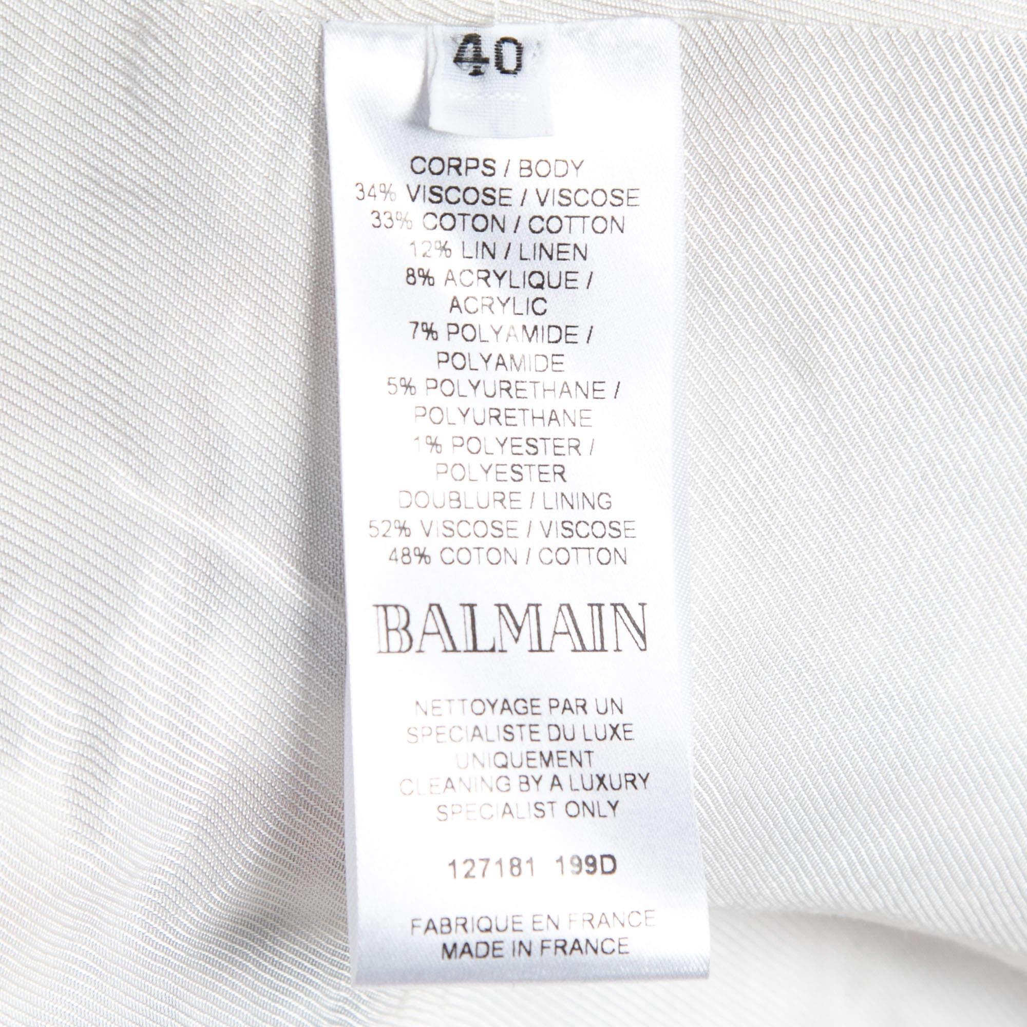 Donna Balmain Giacca con bottoni in tweed nero e rosso M. I. in vendita