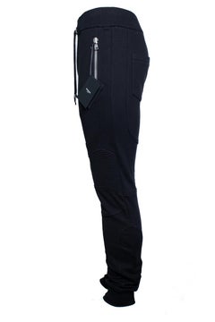 Balmain, black ribbed joggers with embossed b
