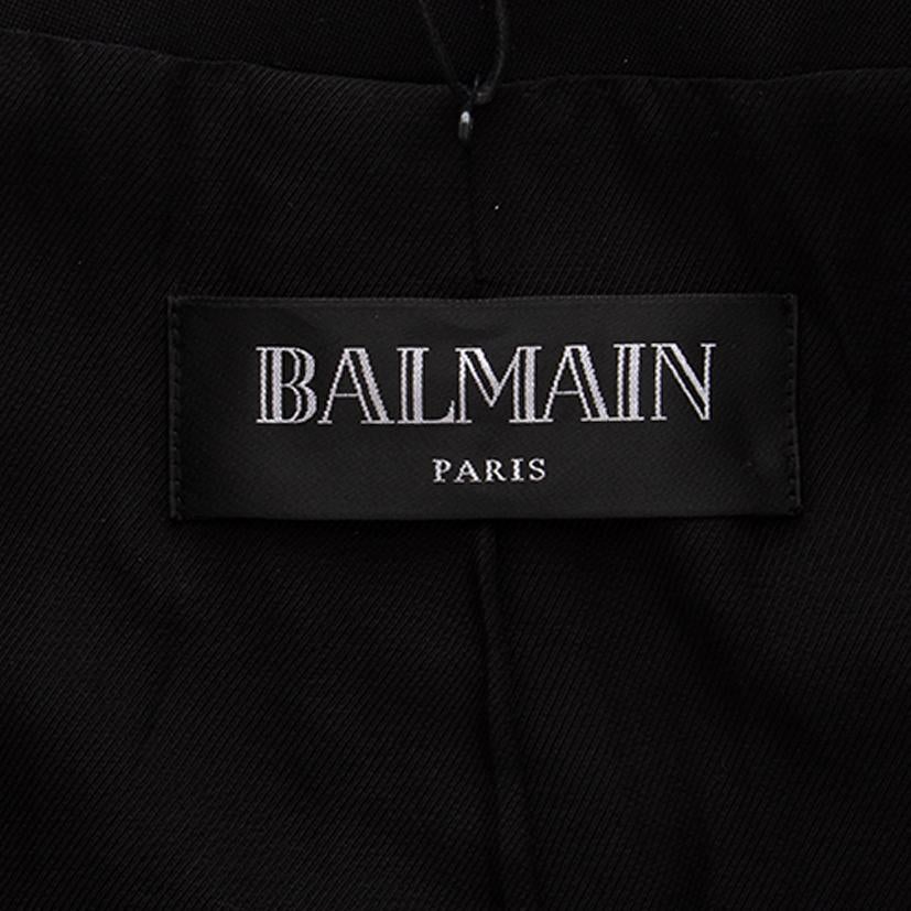 Black BALMAIN black SATIN TRIM BELTED TUXEDO Blazer Jacket 40