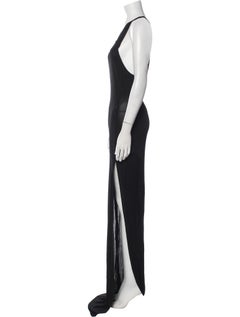 Balmain Black Scoop Neck Long Dress (Medium)