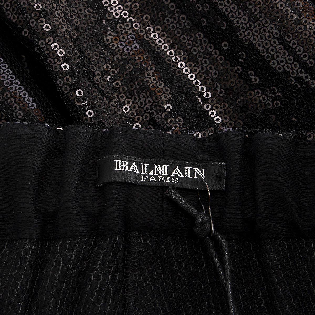 BALMAIN black SEQUIN LEGGINGS SKINNY Pants 40 M 1