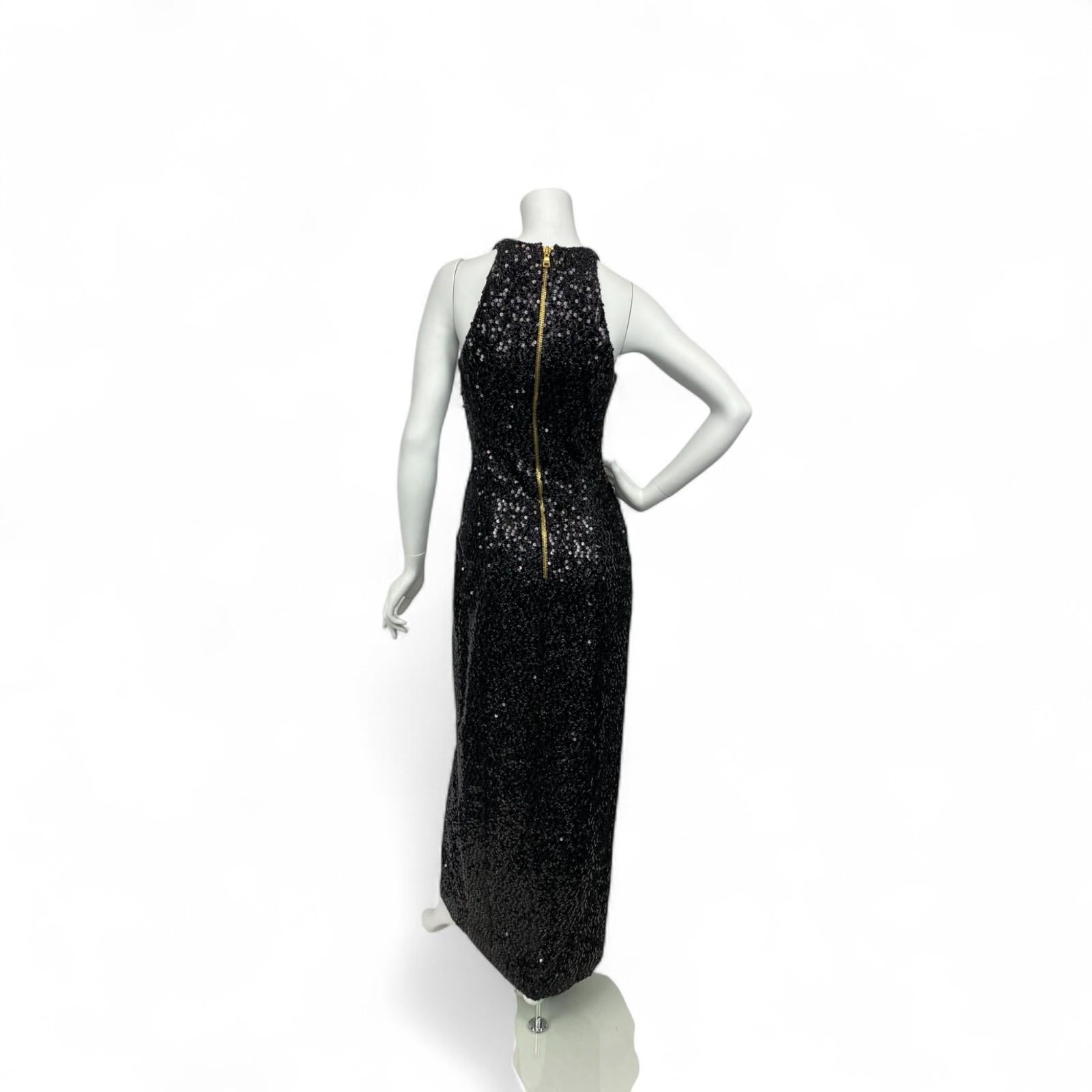 Balmain - Robe blazer noire à double boutonnage et sequins 2004 - Taille : 38 en vente 1