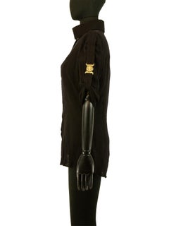 Balmain Black Shirt With Brass Detail