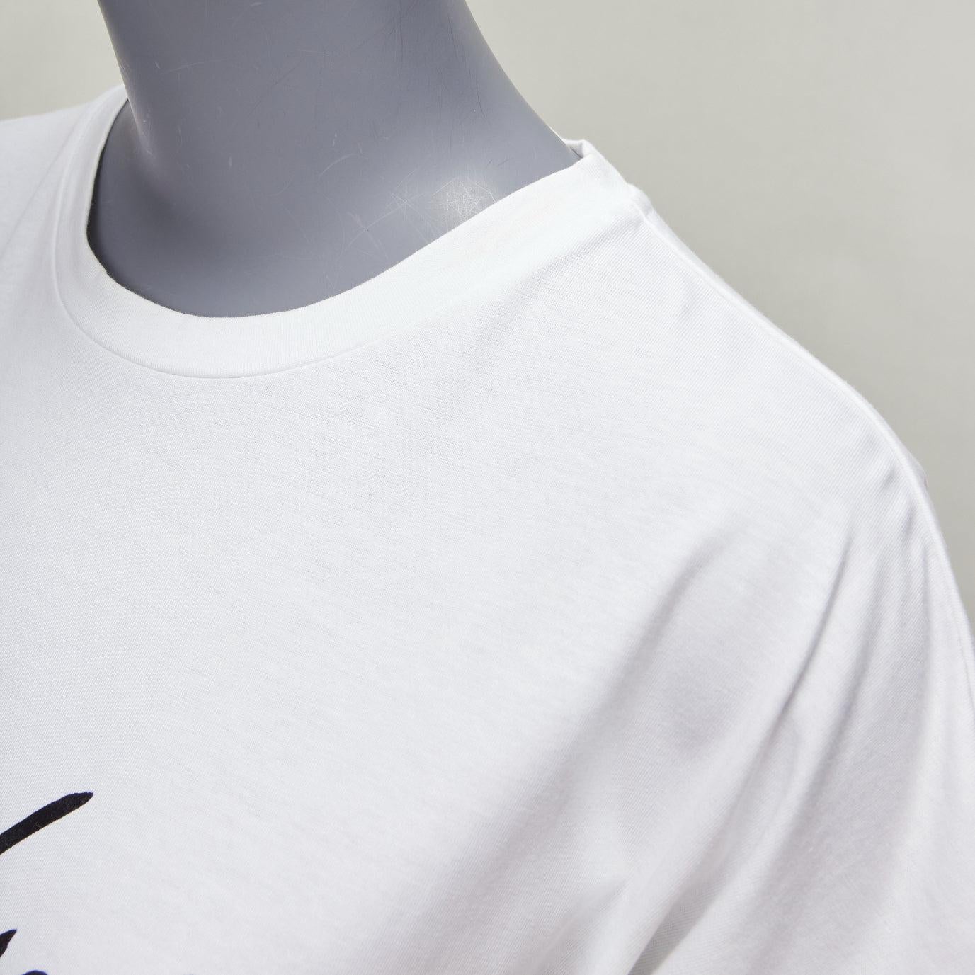 BALMAIN black signature logo velvet print cuffed sleeve white tshirt FR34 XS For Sale 2