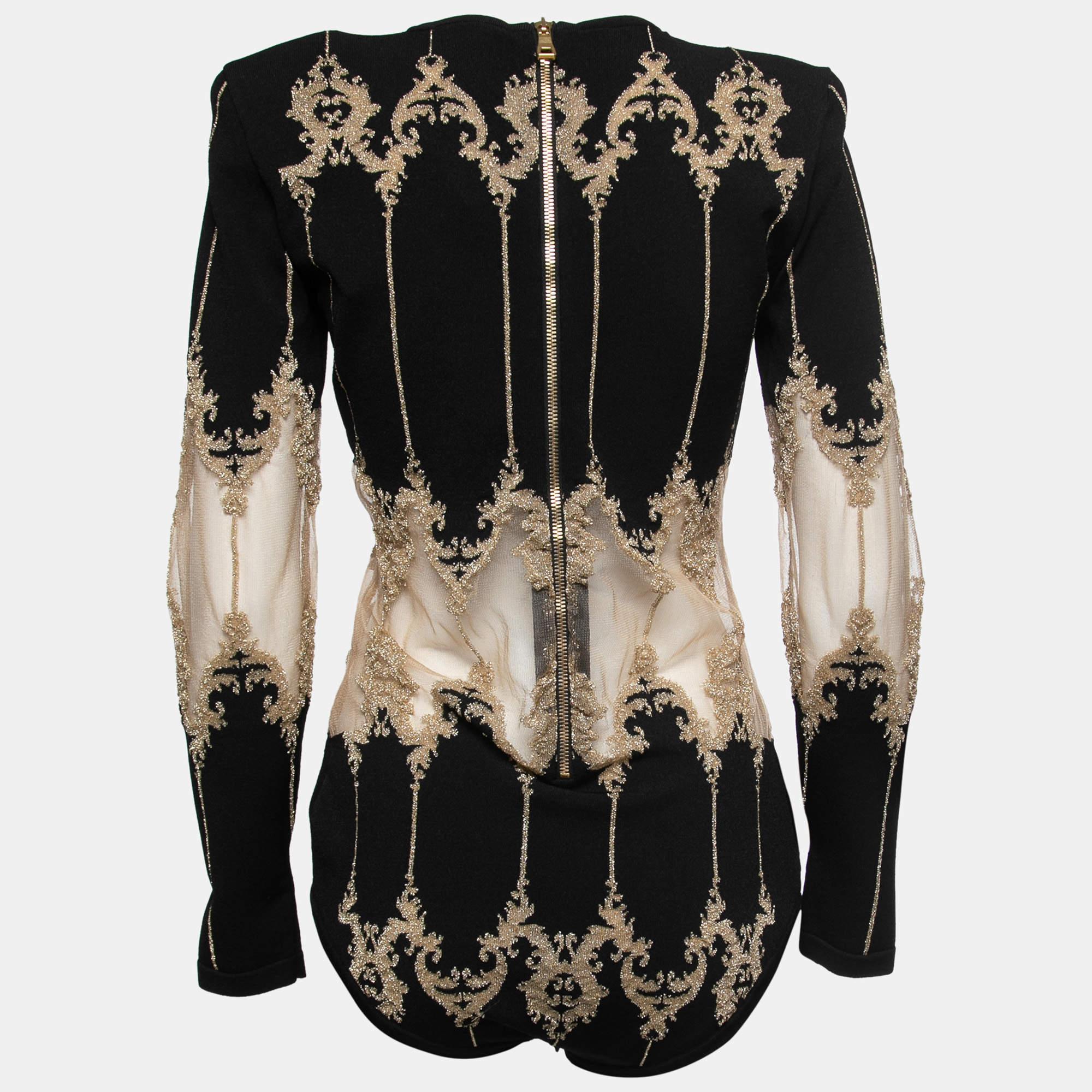 Creado por la Casa Balmain, este body te dejará asombrada por su diseño y confección. Se ha cosido utilizando tejido de calidad que le confiere un aspecto único. Combínalo con unos pantalones en contraste para complementar este top.