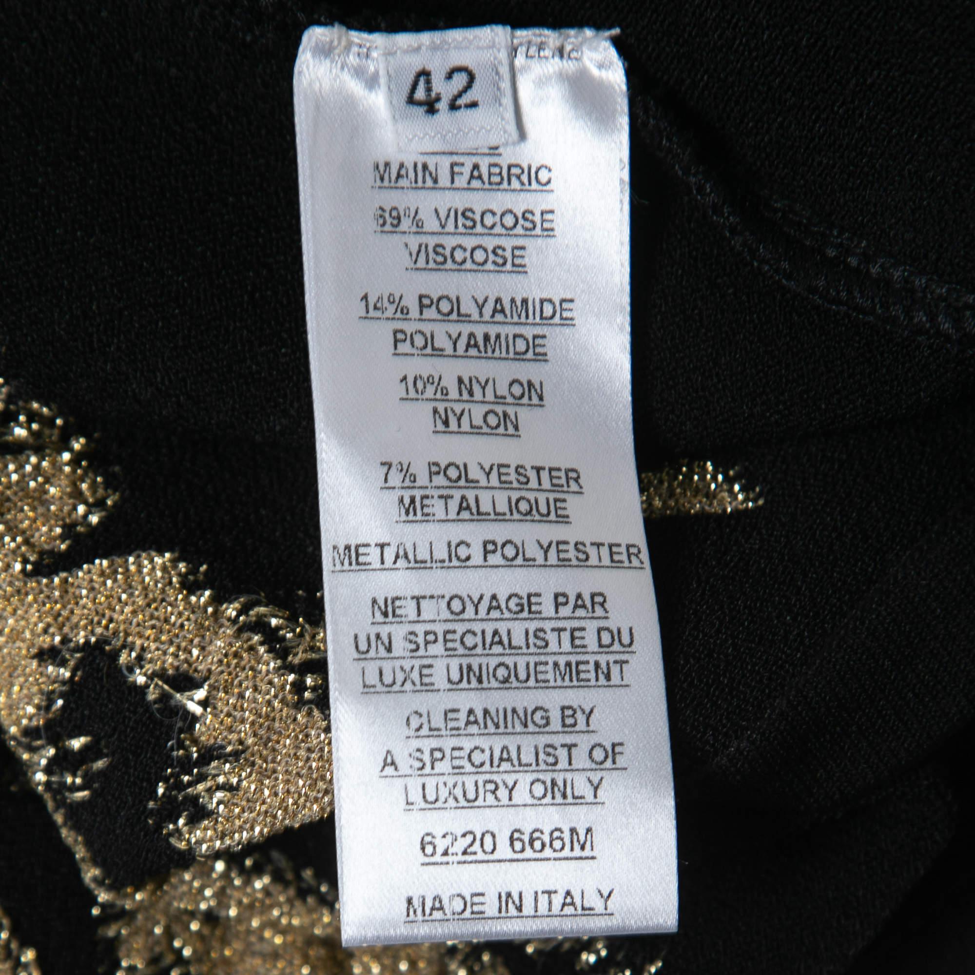 De las mujeres Balmain Body negro de punto elástico con paneles de tul metalizado L en venta