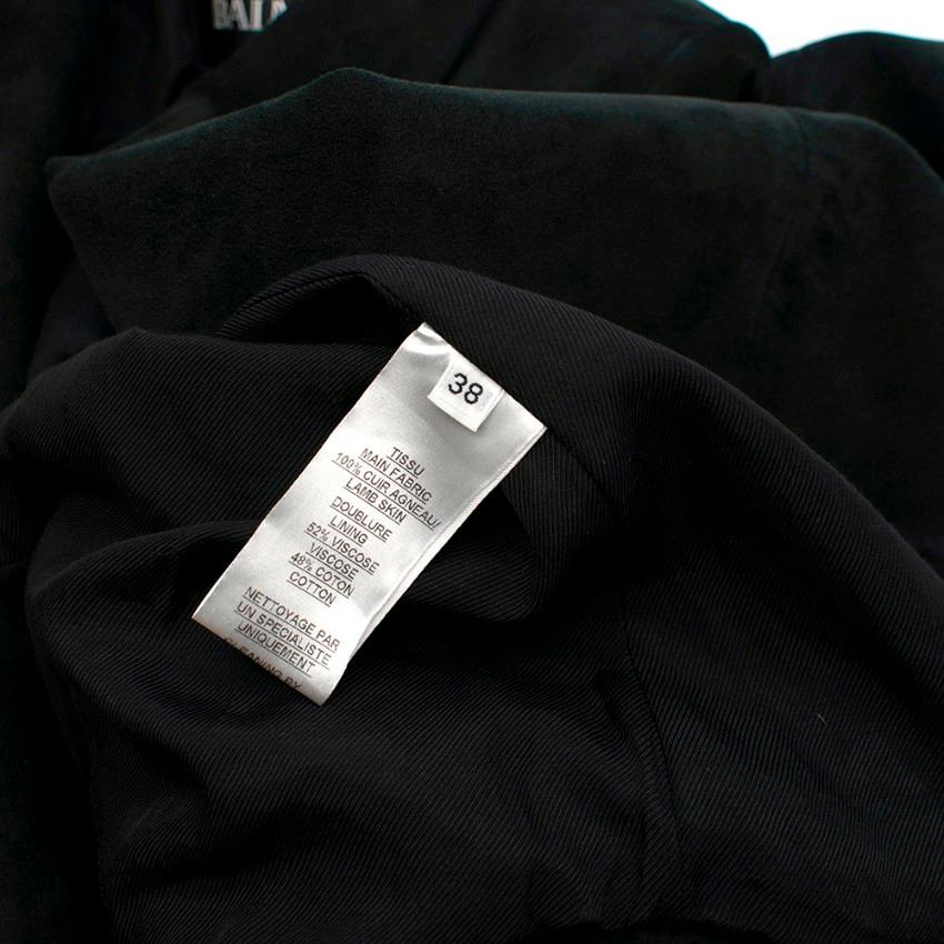 Balmain Black Suede Open Blazer - Size US 6 For Sale 2