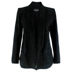 Balmain Black Suede Open Blazer - Size US 6