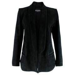 Balmain Black Suede Open Blazer - Size US 6