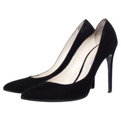 Balmain, black suede pumps