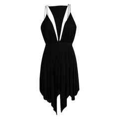 Balmain Black Triangular Front Detail Sleeveless Dress S