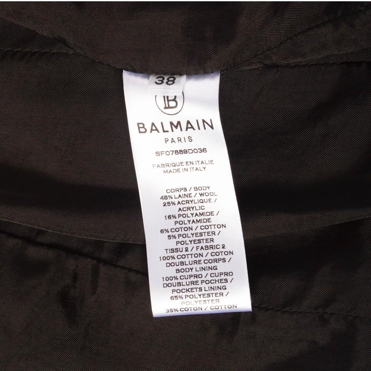 Balmain Black Tweed and Blue Denim Layered Jacket For Sale 2