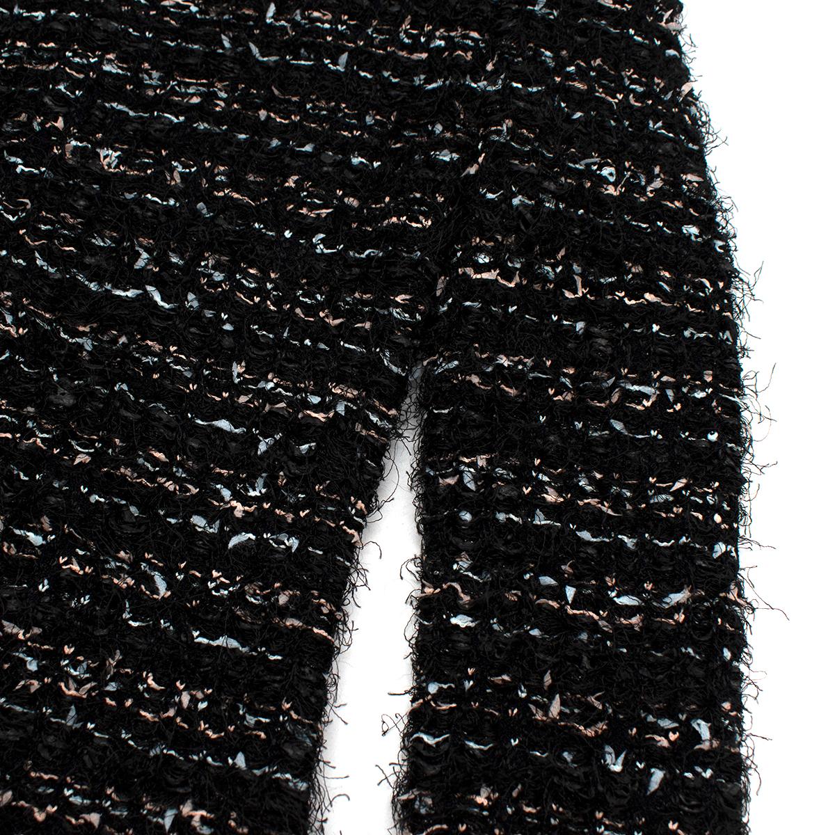Balmain Black Tweed Fringed Mini Dress - US size 2 1