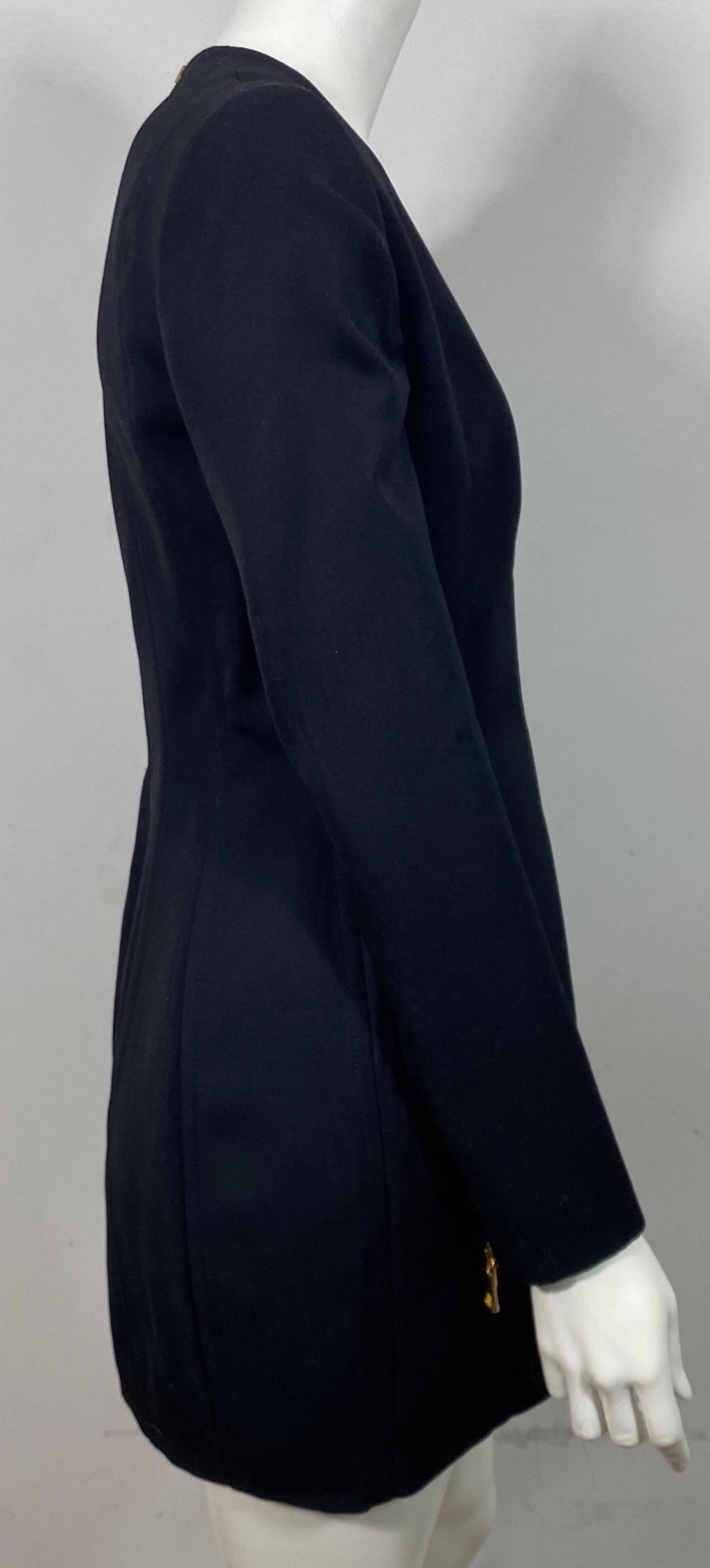 Balmain Black V Neck Blazer Mini Dress - Size 42 For Sale 1