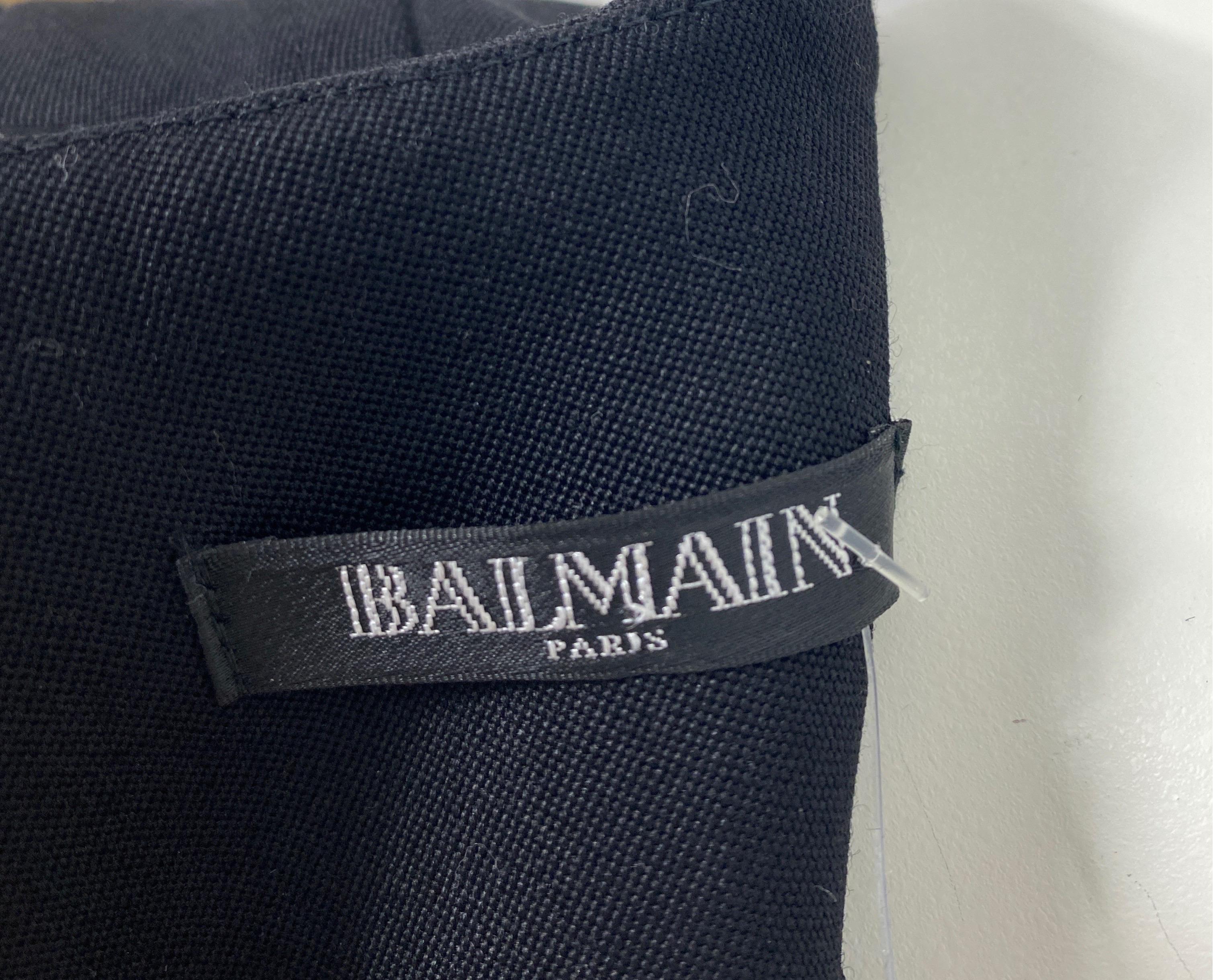 Balmain Black V Neck Blazer Mini Dress - Size 42 For Sale 4