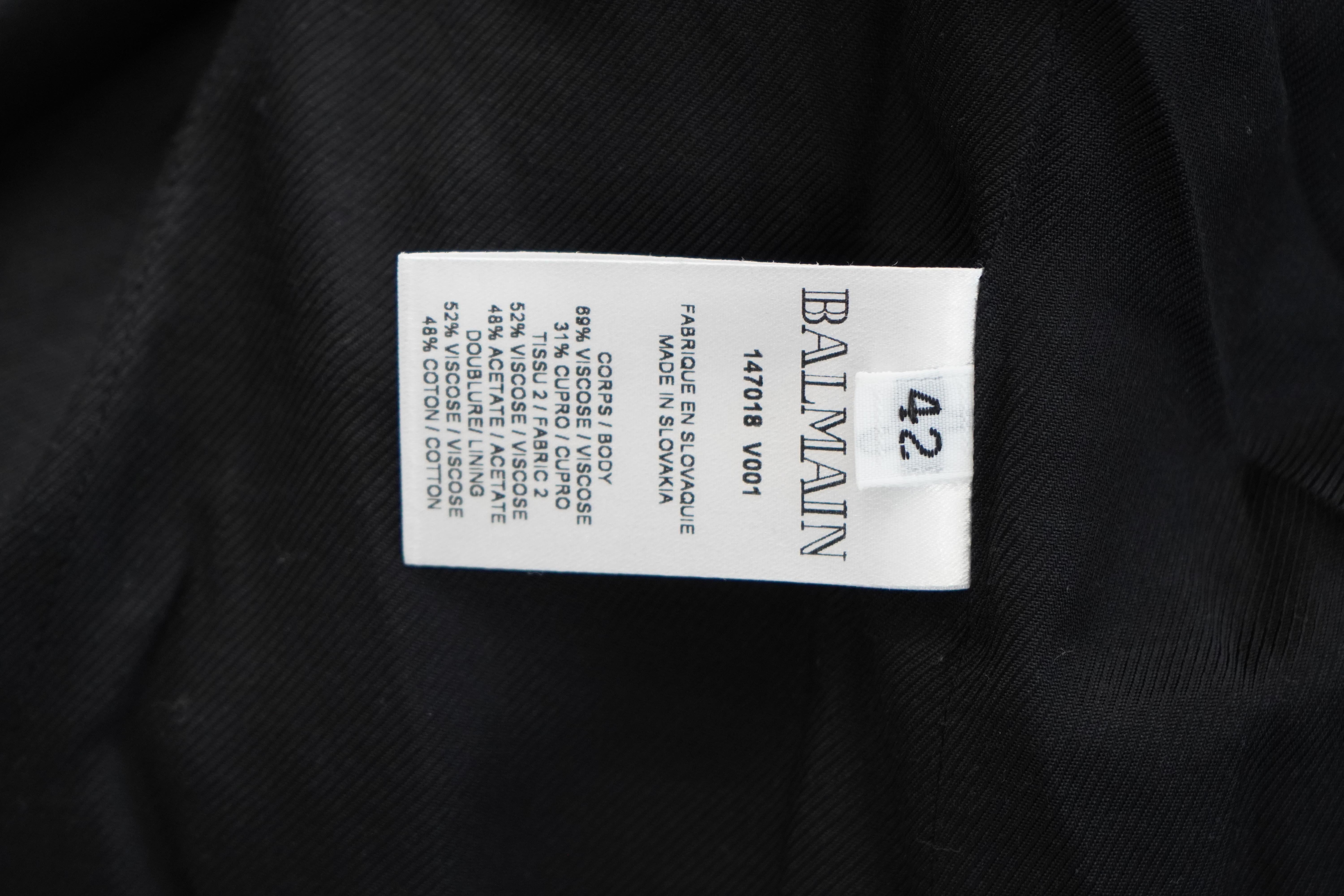 Blazer in velluto nero Balmain in vendita 4