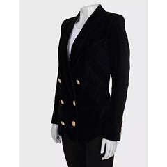 Balmain Black Velvet Blazer Gold Button FR36 / S