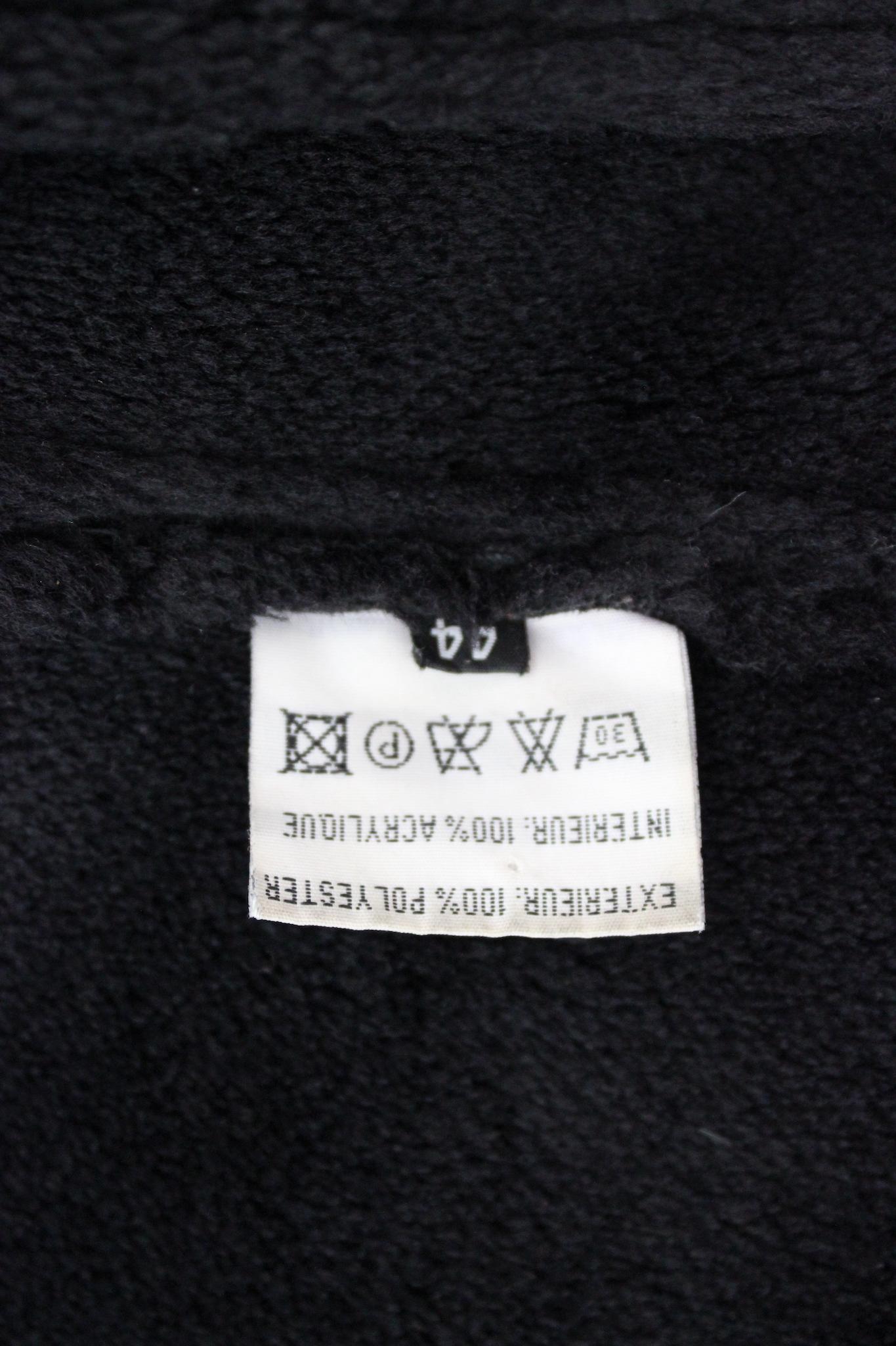 Balmain Manteau noir vintage en fausse fourrure 80s 2