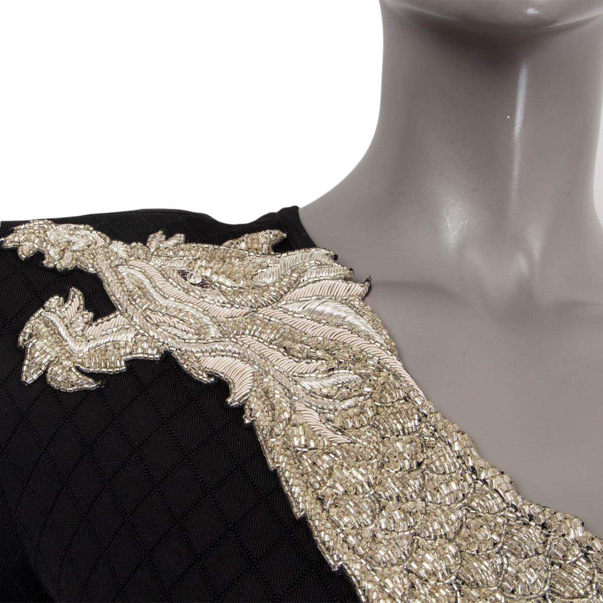 BALMAIN schwarzes Viskose-Mini-Cocktailkleid 2019 DRAGON ONE SHOULDER 40 S 1