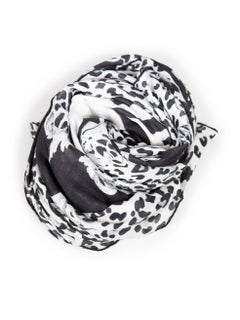 Balmain Black & White Animal Print Scarf