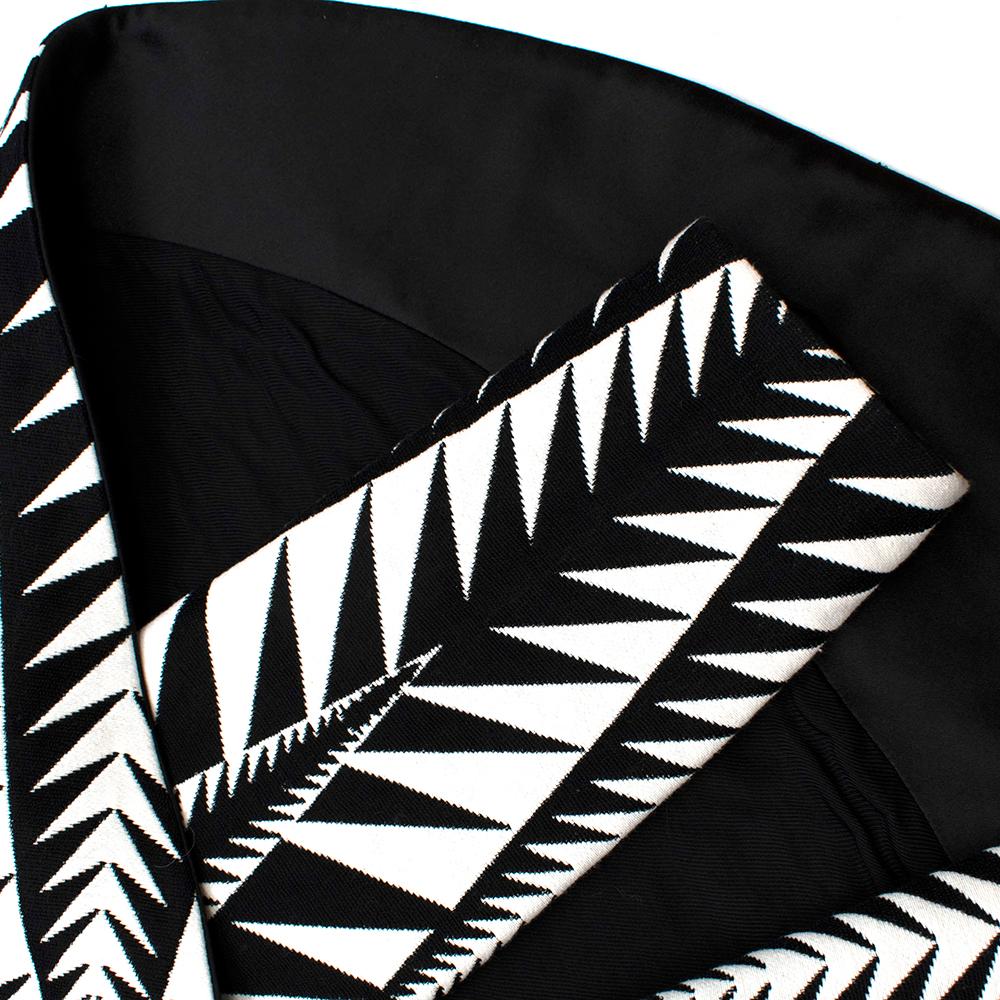 Balmain Black & White Jacquard Cape Coat  - Size US 4 1