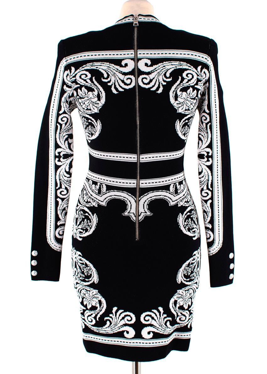 balmain dress black and white