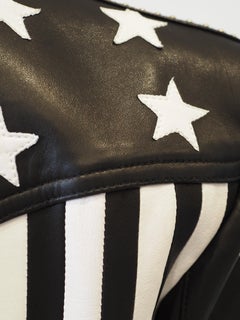 Balmain black white lamb skin jacket