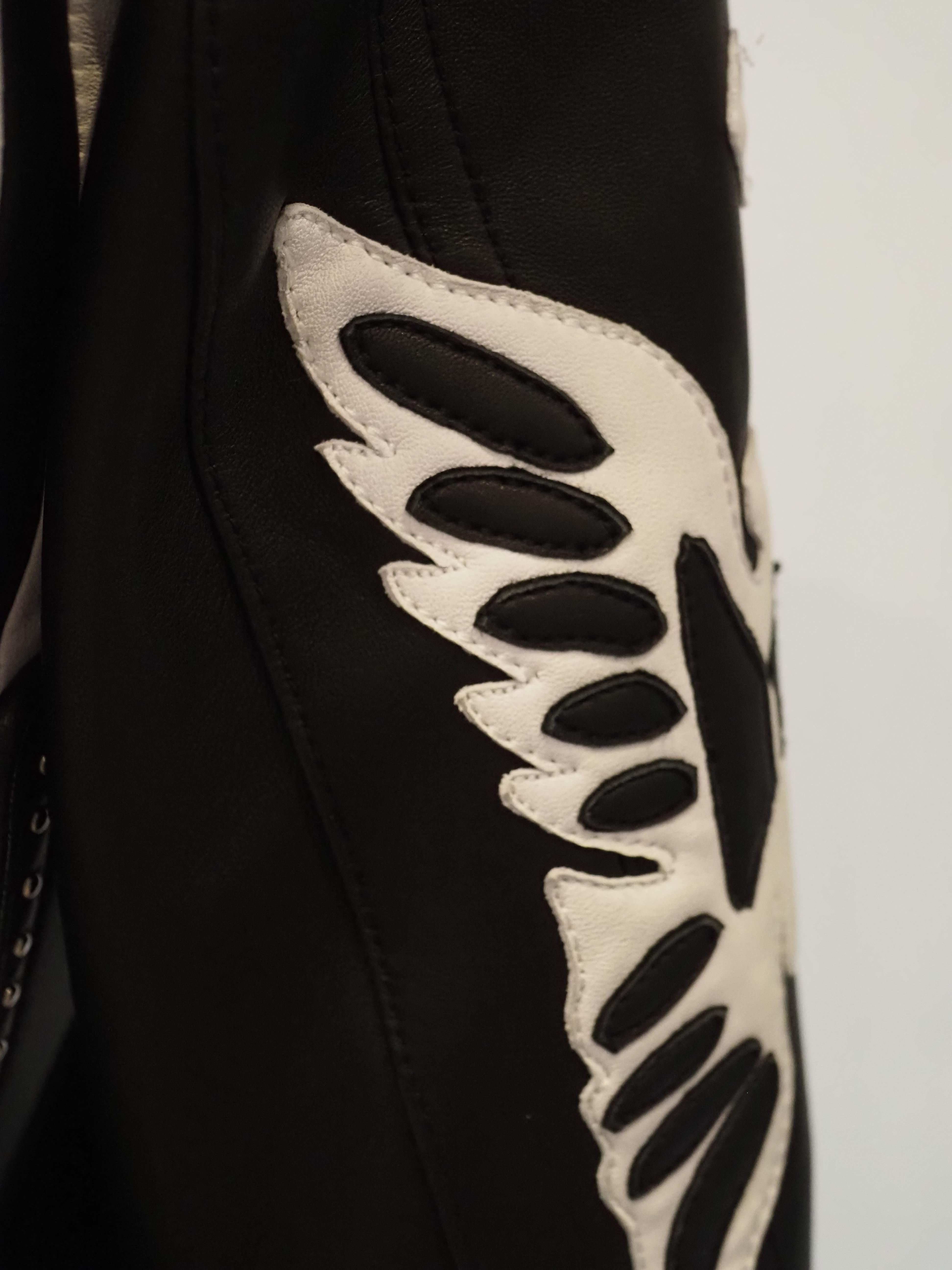 Balmain black white lamb skin jacket In Excellent Condition In Capri, IT