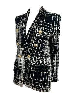 Balmain black white tweed jacket
