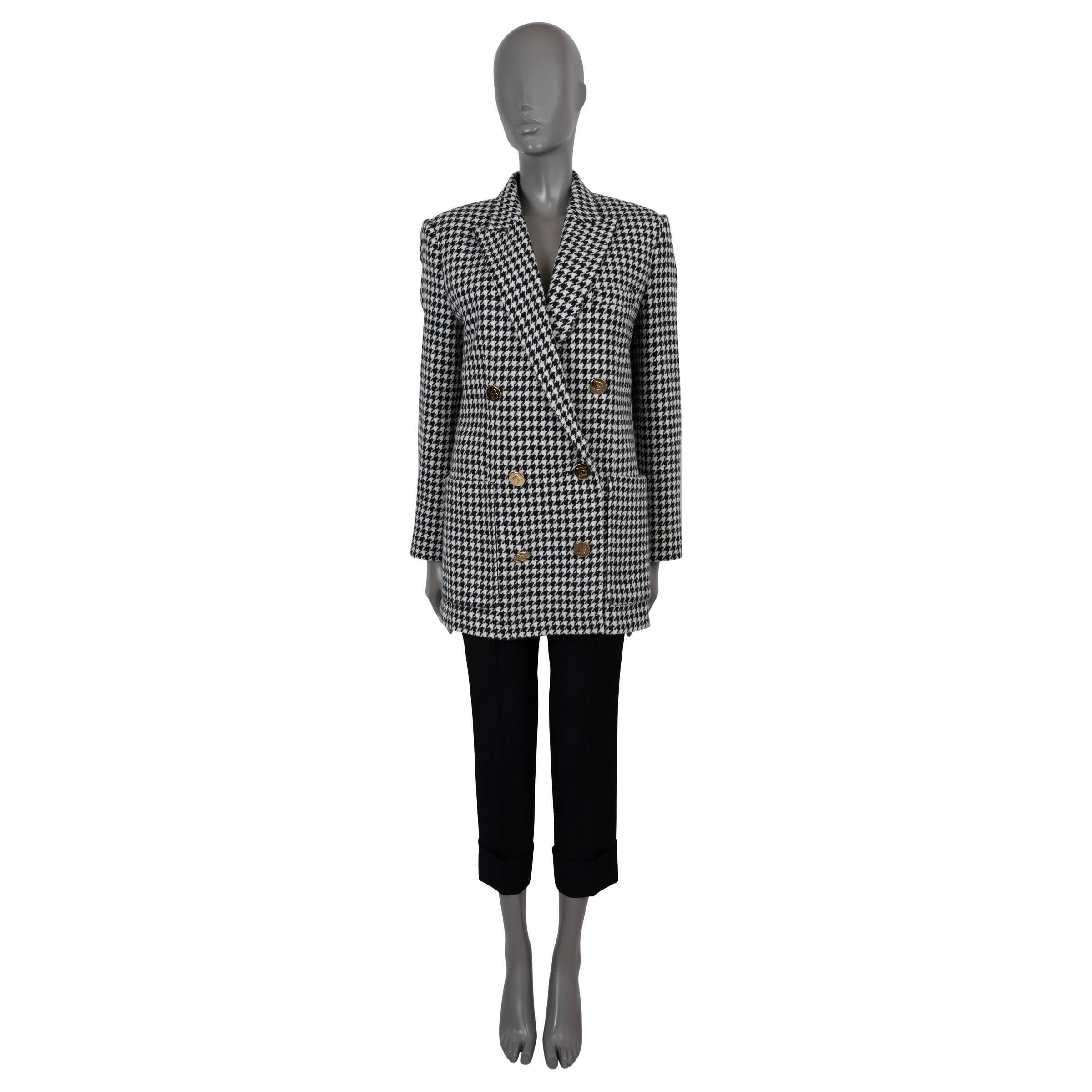 Balmain, giacca blazer in lana bianca e nera 2020 OVERSIZED HOUNDSTOOTH 36 XXS to XS In condizioni ottime in vendita a Zürich, CH