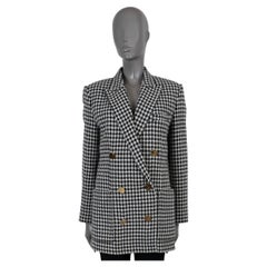 Balmain, giacca blazer in lana bianca e nera 2020 OVERSIZED HOUNDSTOOTH 36 XXS to XS