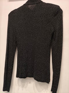 Balmain black with Swarovski Stones see through long sleeves t-shirt in size S