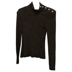 Balmain black with Swarovski Stones see through long sleeves t-shirt in size S