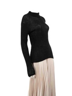 Balmain Black Wool Button Detail Jumper Size M