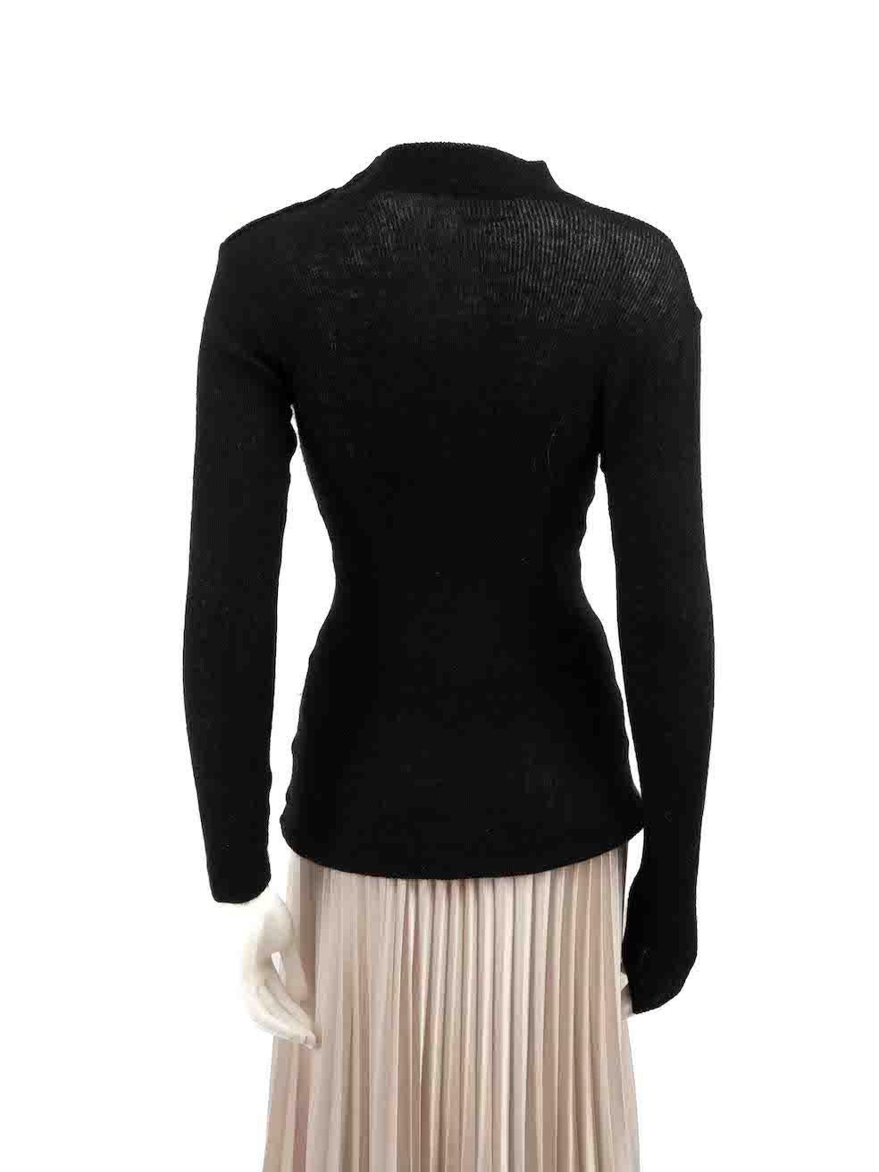 Balmain Black Wool Button Detail Jumper Size M In Good Condition For Sale In London, GB