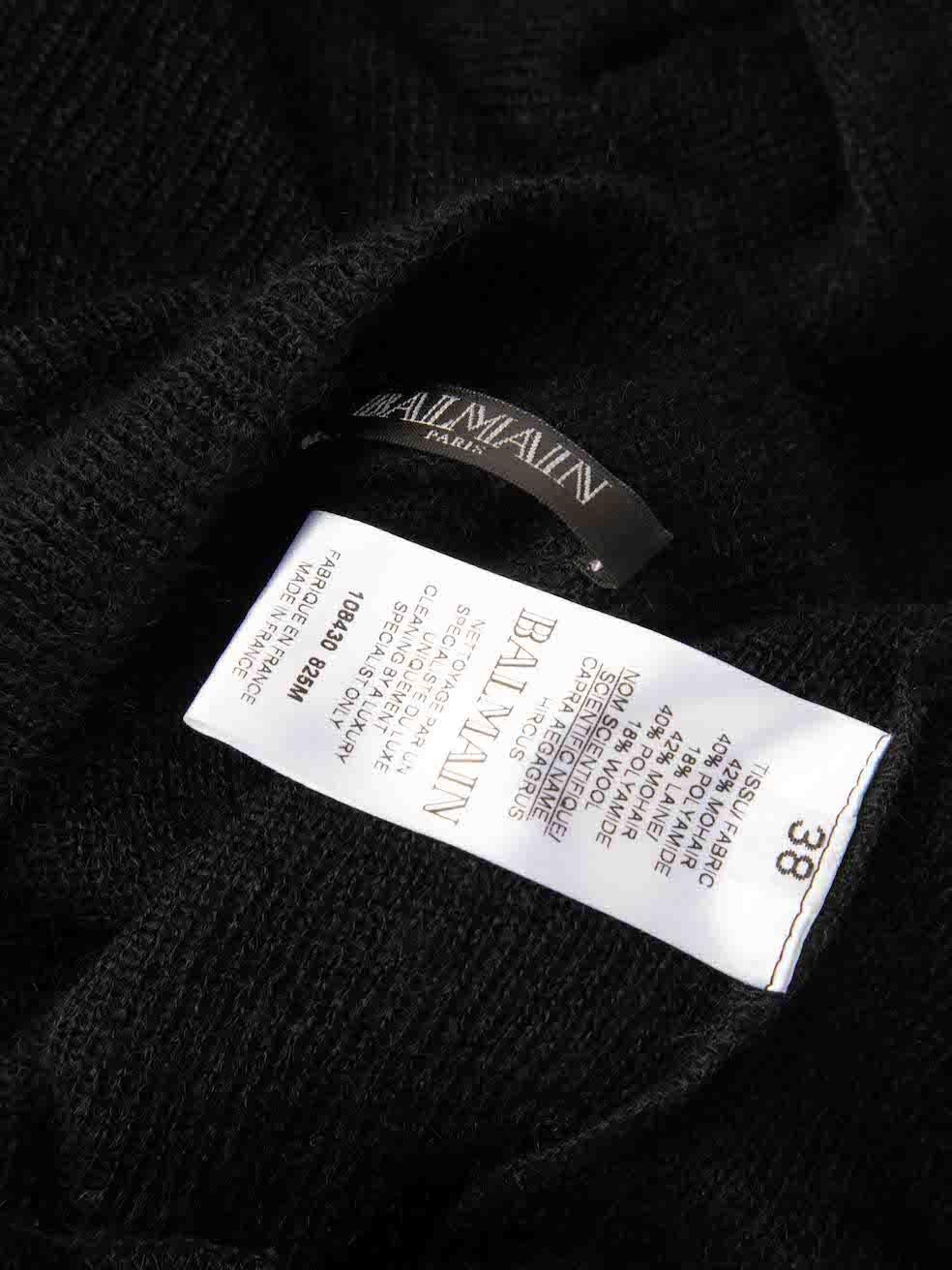Women's Balmain Black Wool Button Detail Jumper Size M For Sale